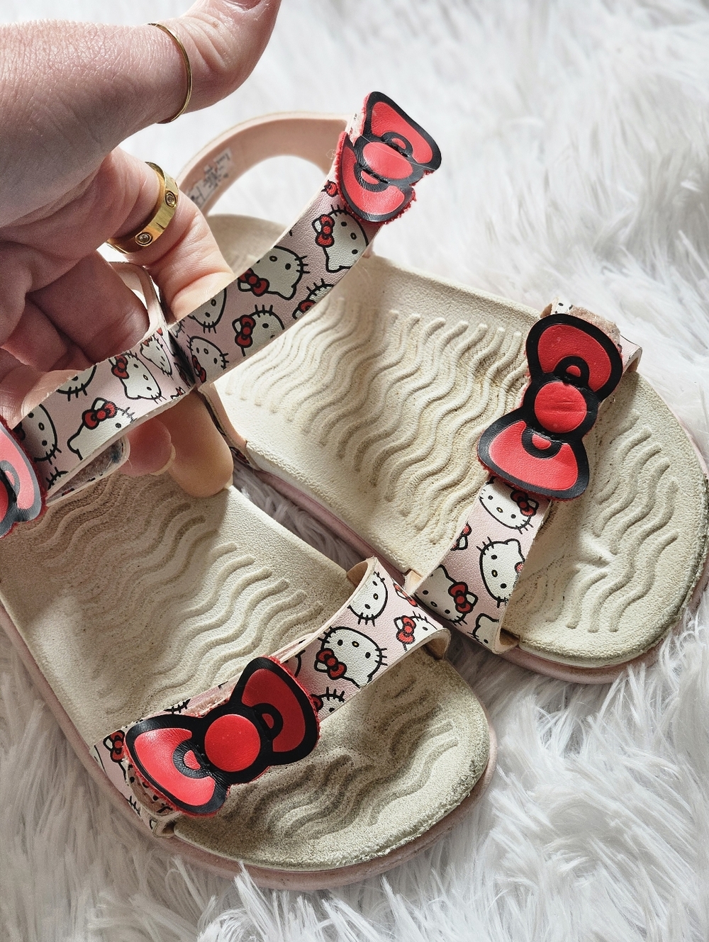 Hello Kitty Pink & Red Character Strap Sandals Toddler 10